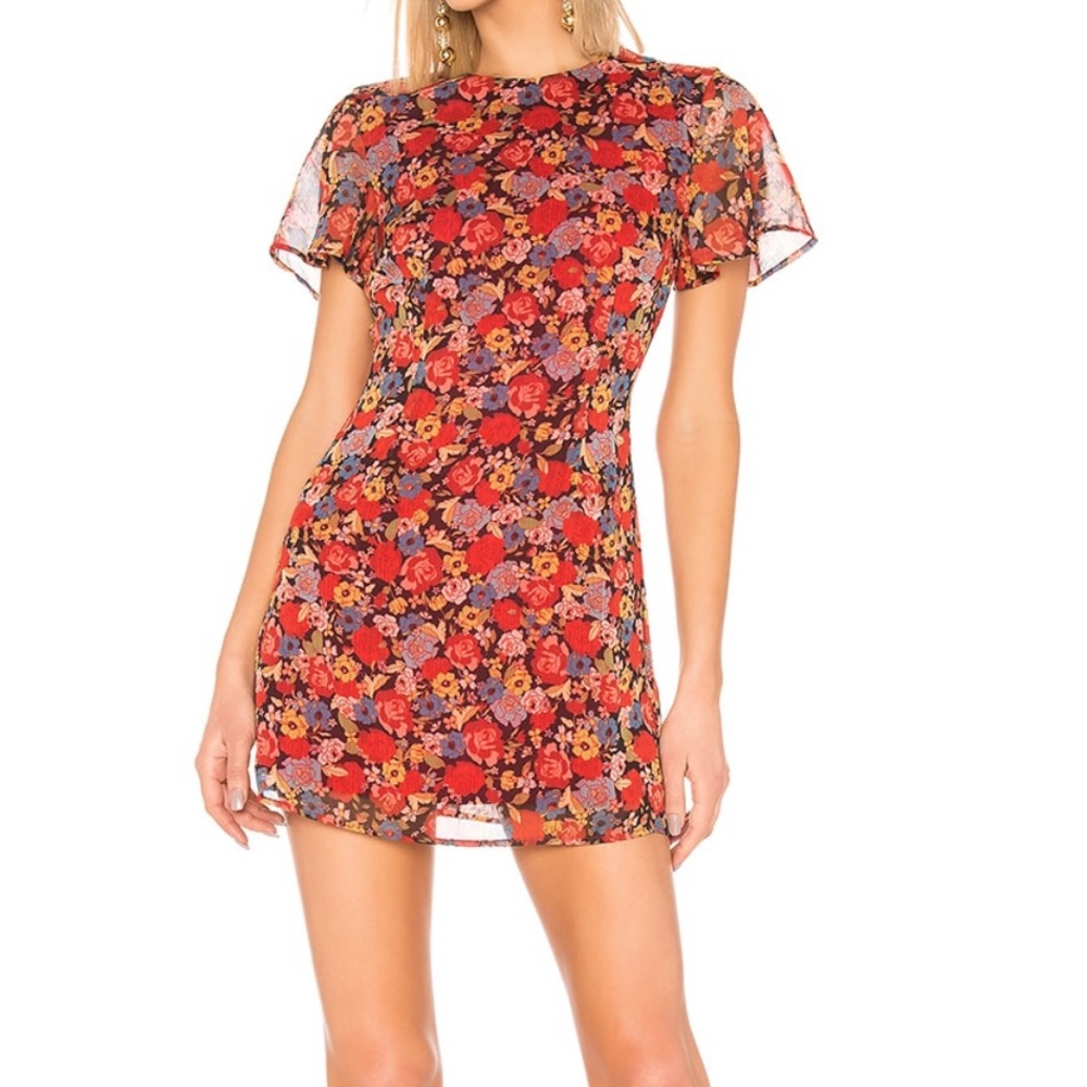 House of Harlow 1960 Red Floral Dress